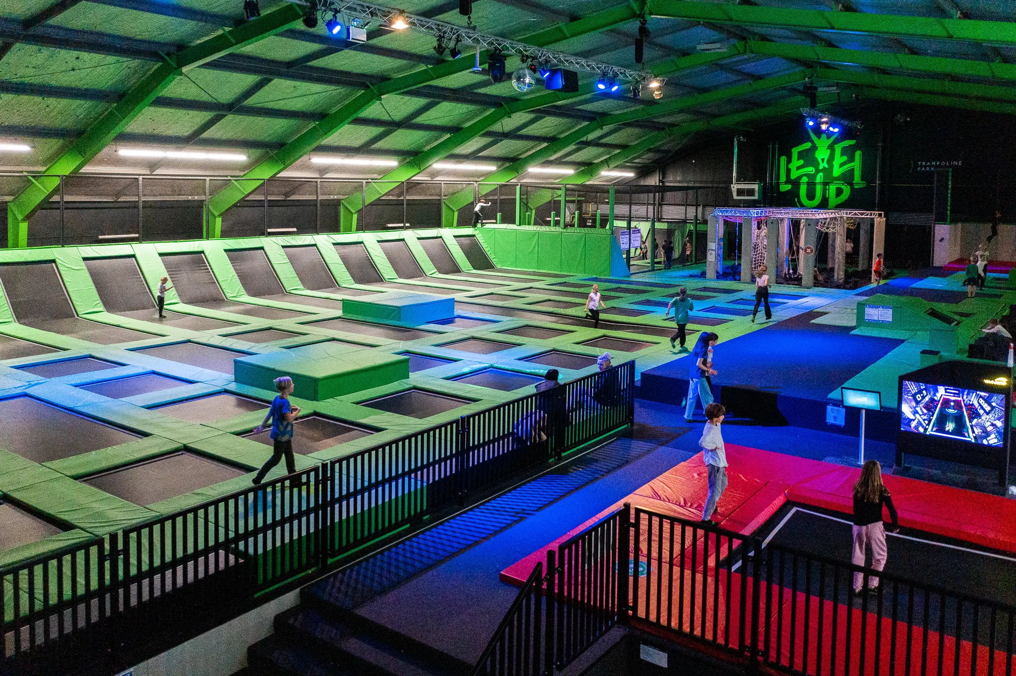 Het trampolinepark in actie